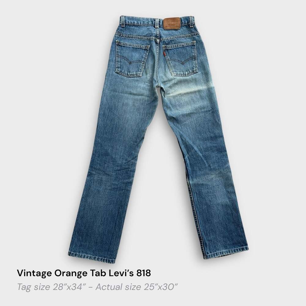 VTG 80s Levi's 818 Orange Tab High-Rise Straight Leg Jeans Made in Canada 25x30